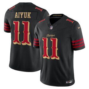 Brandon Aiyuk Stitched Vapor Jersey Black For Mens Youths Select